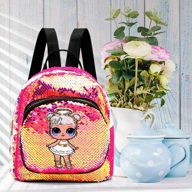 Bolsa Lindas mochilas de viaje para mujer, niños, lentejuelas, mochila estampado de niña (rosa roja) Ehuebsd Para Estrenar | Walmart en línea