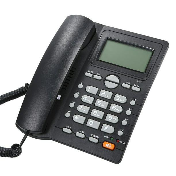 Teléfono doméstico con cable, pantalla LCD multifuncional de redistribución  de flash, pequeños teléfonos fijos con cable, teléfono portátil para