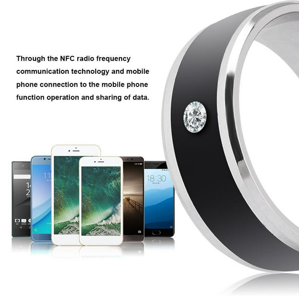 Anillo inteligente NFC para teléfono móvil, anillo de acero inoxidable,  comunicación inalámbrica por radiofrecuencia, joyería resistente al agua  Wmkox8yi sjalhkljlk1754