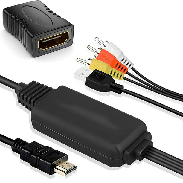 Convertidor HDMI a RCA, cable HDMI a RCA, cable adaptador 1080P HDMI a AV  compatible con NTSC para TV Stick, Chromecast, Apple TV, PC, computadora  portátil, Xbox, HDTV, DVD, etc. Xemadio 2036001
