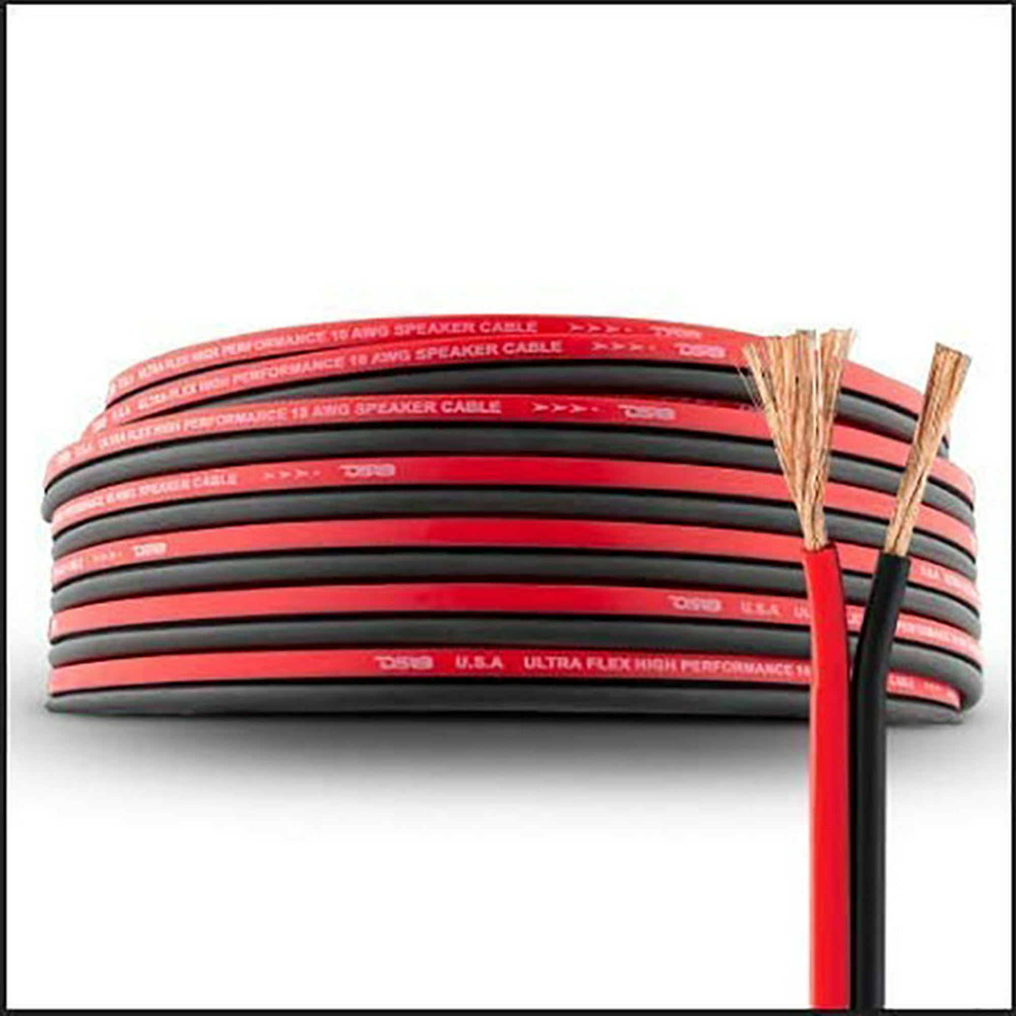 CABLE PARA ALTAVOZ Ultra Flex (100 ft) Rojo y Negro Calibre 12 DS18  12GA-100RB