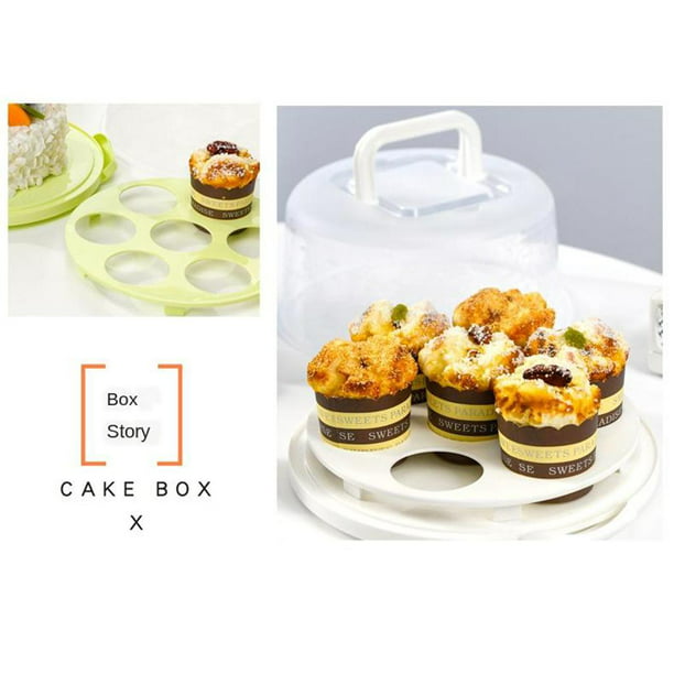 2x Porta Tartas para Tartas y Cupcakes de 8 pulgadas Recipiente de  Almacenamiento con Hebilla de Bloqueo BLESIY Contenedor de almacenamiento  para pasteles