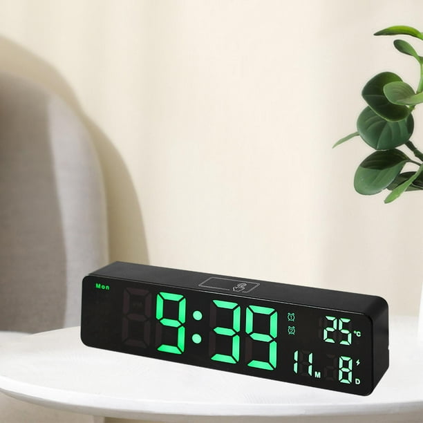 Reloj despertador de mesa inteligente para mesita de noche, 4 niveles de  brillo y 2 ajustes de alarma, reloj despertador digital para dormir para