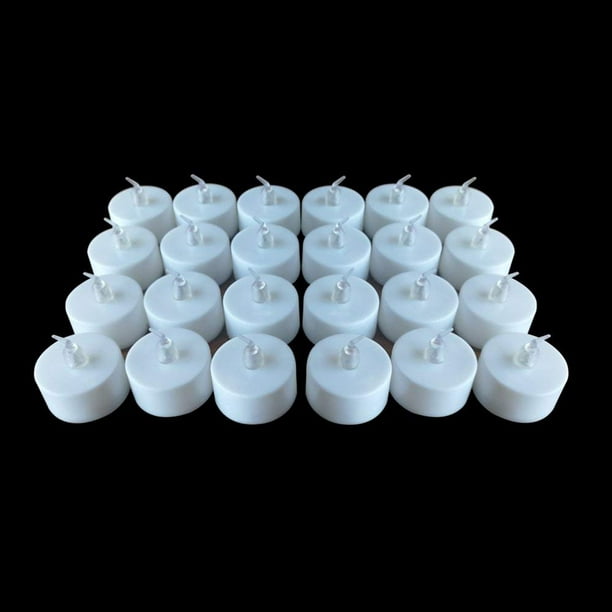 Velas de té LED que funcionan con pilas: paquete de 100 velas LED  parpadeantes sin llama de larga duración, más de 200 horas, vela eléctrica  en blanco
