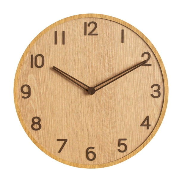 Reloj de pared nórdico de madera, arte silencioso decorativo para el hogar,  baño, aula, oficina, interior Soledad Caminar reloj