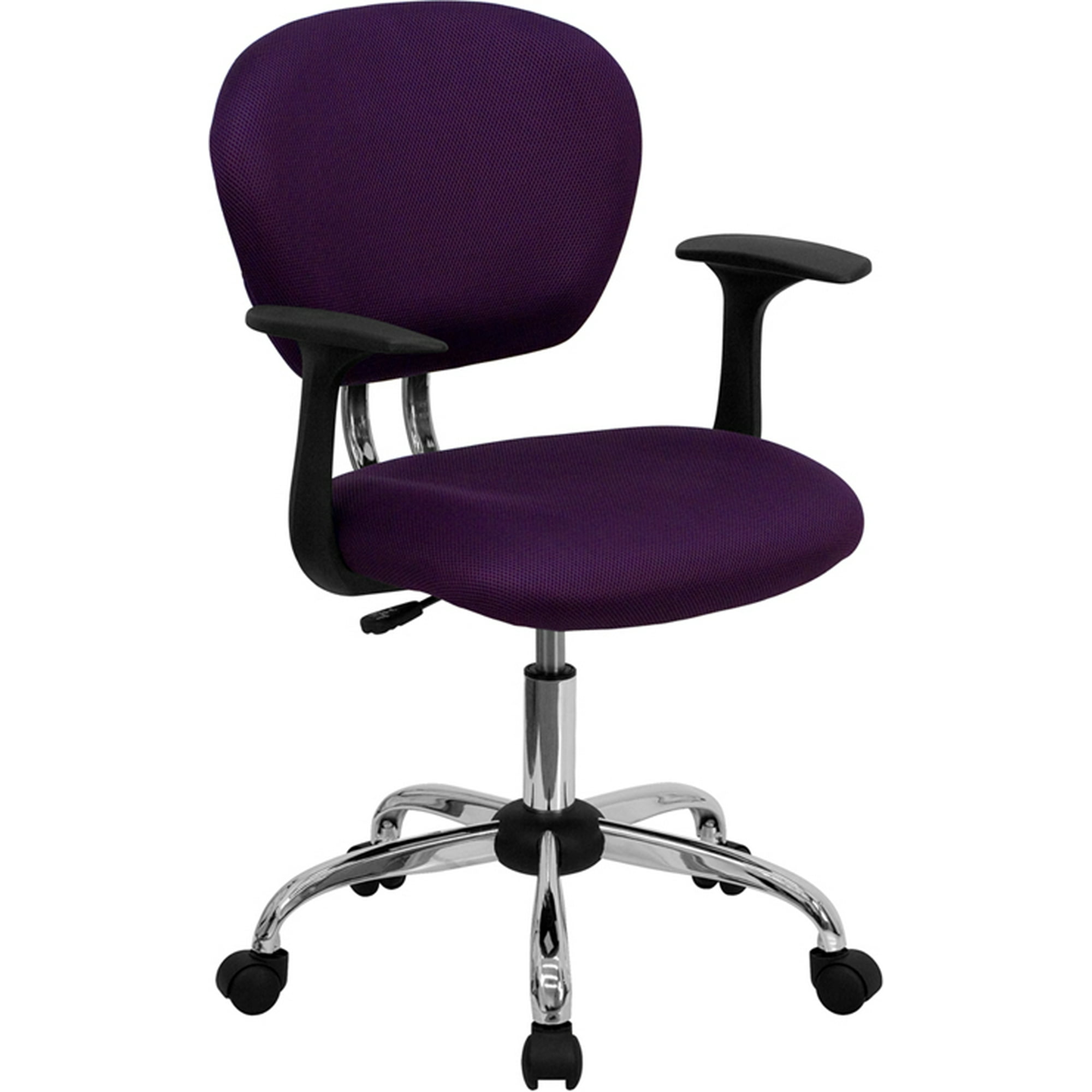 Silla de oficina en casa, silla ergonómica de escritorio con respaldo  medio, sin brazos, moderna, de malla, giratoria, altura ajustable, silla de
