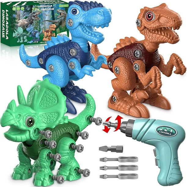 Juguetes de dinosaurios para niños de 3 4 5 6 7 8 años, juguetes de  dinosaurios desmontables para niños de 3-5 5-7 construcción de vástagos  juguetes para niños con taladro eléctrico, dinosaurios