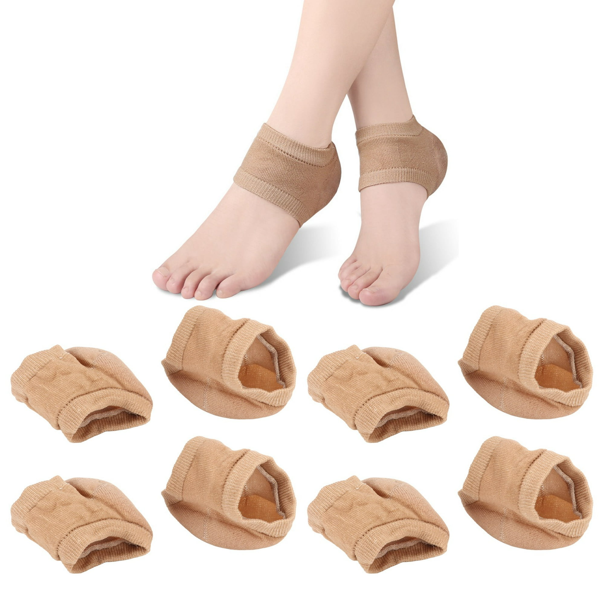 Calcetines de talón de gel hidratante ventilados, 3 pares de calcetines de  spa sin dedos para tratamiento de cuidado de pies, talones agrietados, pies