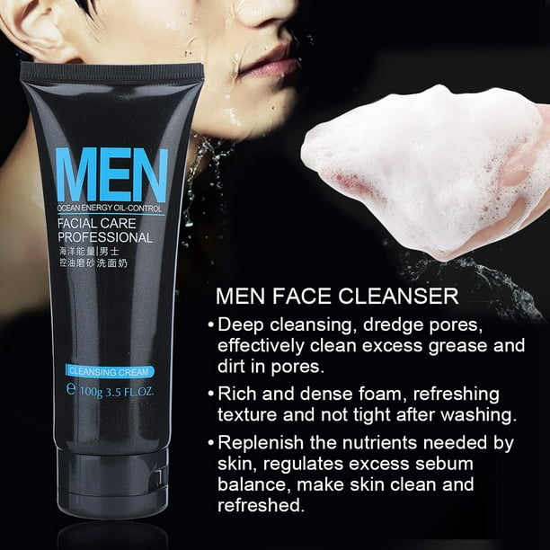  Limpiador facial para hombre, 8 onzas, limpiador