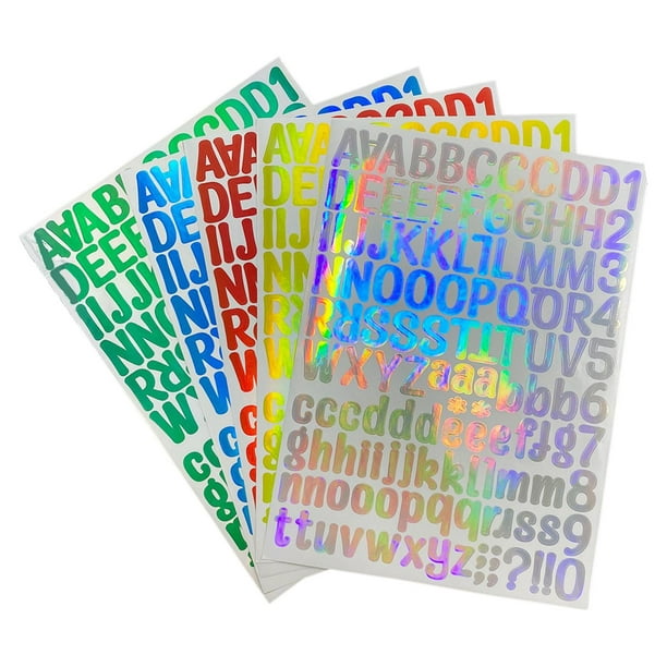 Pegatinas holográficas coloridas con números de , etiquetas adhesivas de  vinilo, pegatinas de letras, manualidades DIY para puerta interior, Gloria