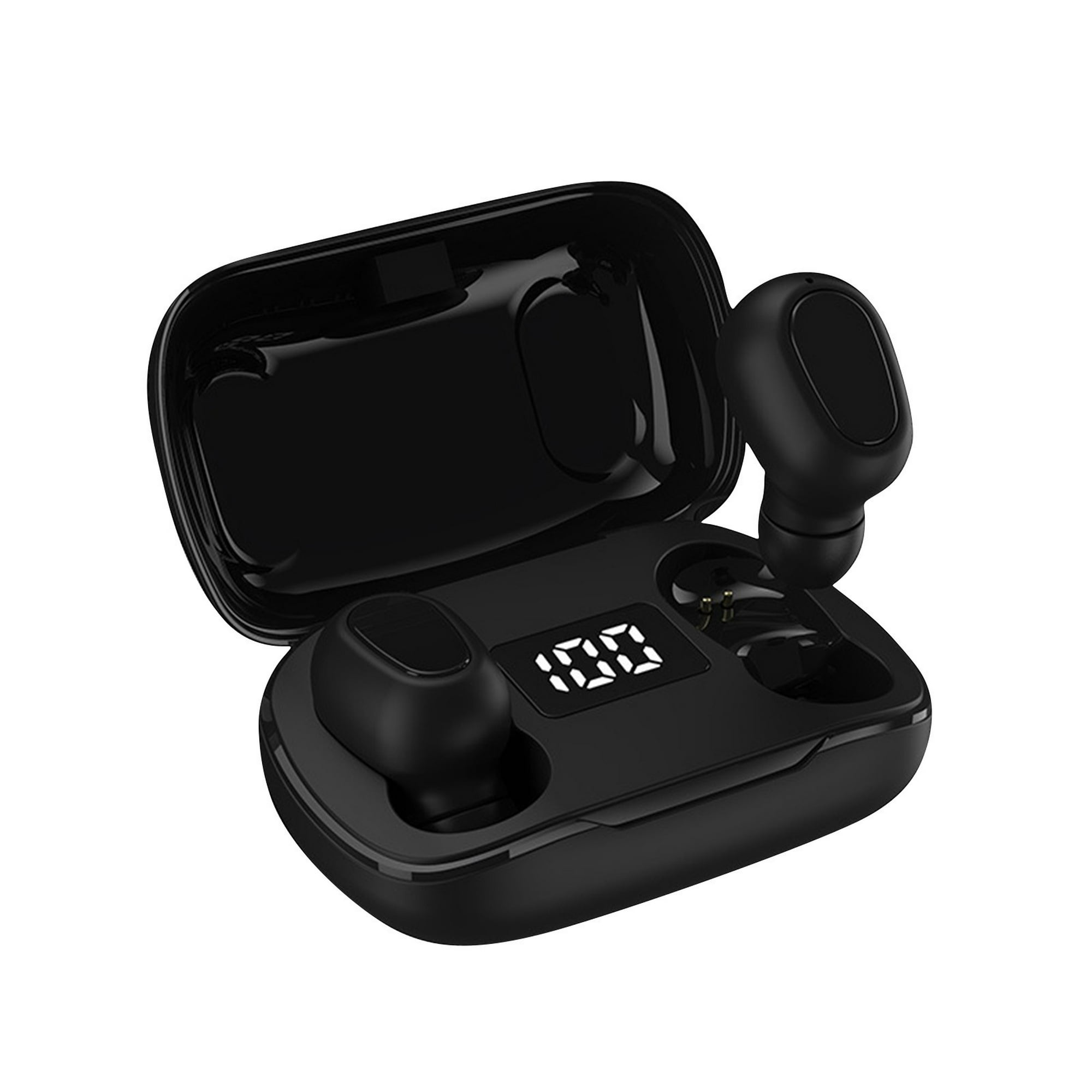  Auriculares inalámbricos Bluetooth con estuche de carga  inalámbrica IPX4 impermeable estéreo intrauditivos para deporte, color  negro : Electrónica