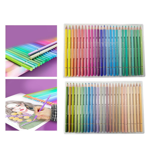 Juego de lápices de colores profesionales de 48 colores portátiles, juego  de 48 colores distintos para niños, artistas escolares, adultos