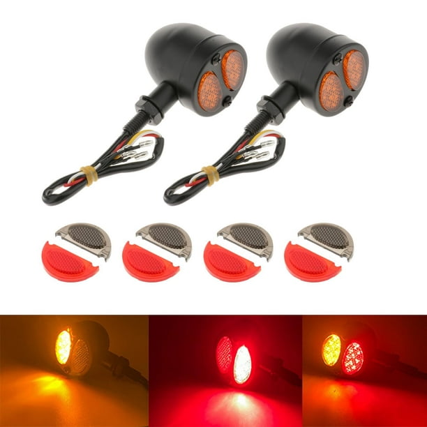 Luz de matrícula de motocicleta lámpara de cola trasera LED universal de 12  V apta para la mayoría de las motocicletas : : Coche y moto
