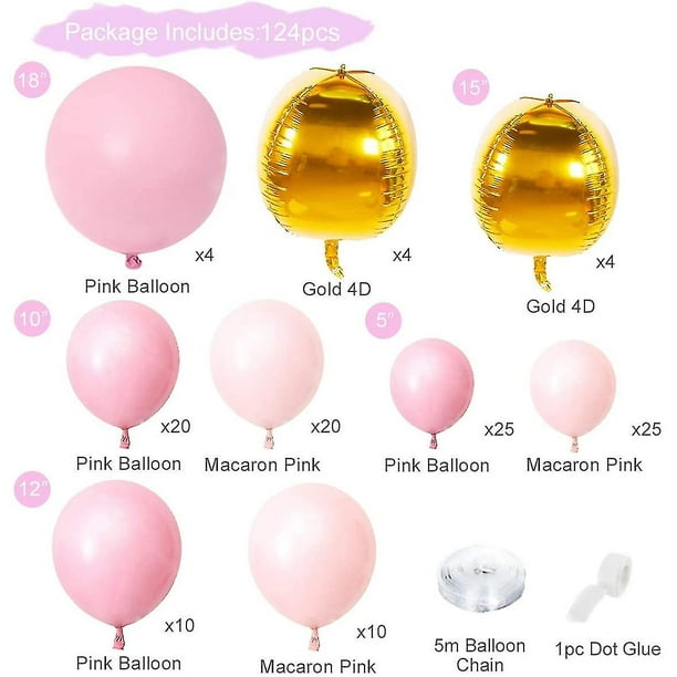 Arco Globos Rosa Oro Dorado Fiestas Kit Cumpleaños Chain