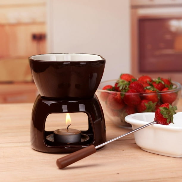  TTXP - Juego de fondue de chocolate con queso de cerámica para  helado, café casero, juego de fondue, color marrón : Hogar y Cocina