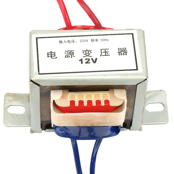 Transformador de potencia único, AC 220V a AC 12V/24V Transformador de  potencia 10W 50Hz Transformador electrónico (12V)