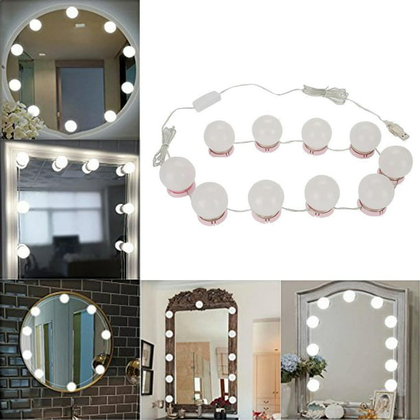 Luces LED de Espejo con Bombilla Regulable, 3 Modos de Color de lámpara, Luz  Espejo Maquillaje, Tocador, Espejo, , Pared - Magnético Macarena Luces de  espejo de vanidad LED