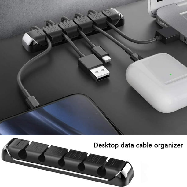  Simple Cord - Organizador de cables de escritorio, ranura  abierta de 32 pulgadas para sujetar cables, cables o cables en escritorios,  organización de cables de oficina (paquete de 2) (5582703058) negro :  Electrónica