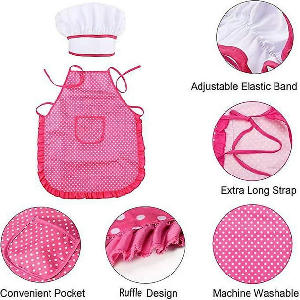 Juego de chef para niños, delantal de cocina ajustable para niños pequeños,  cocina para niños con gorro de chef para niños, guante de cocina para  niños, tapete resistente al calor YONGSHENG 8390615831802