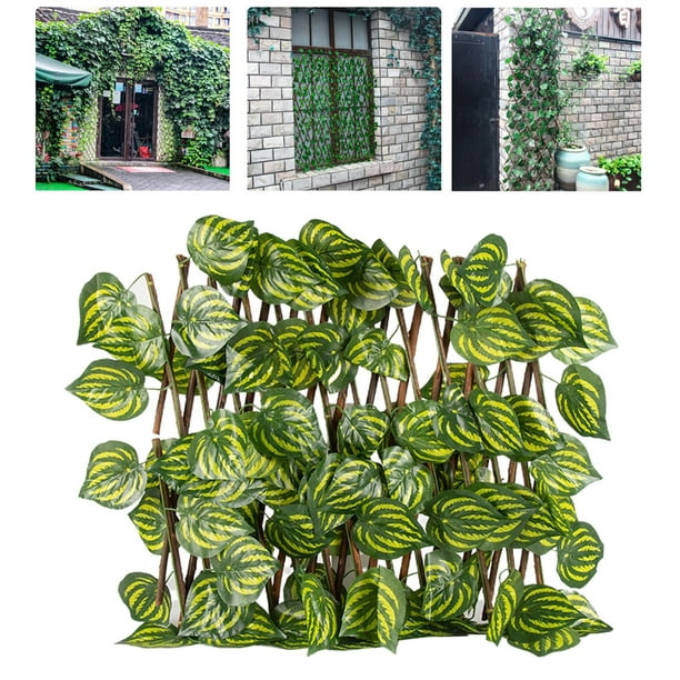 Panel de de pantalla de enrejado de jardín de expandible con hojas de  plantas artificiales para el adorno trasero del jardín Hojas de Begonia  DYNWAVEMX Valla retráctil