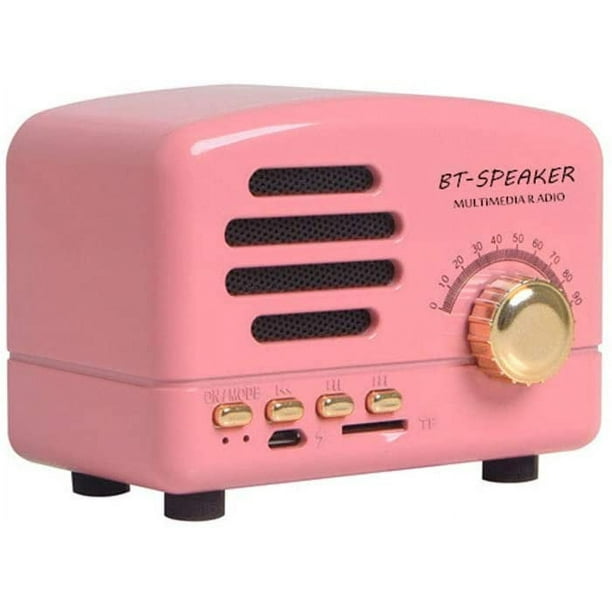 Mini Radio Vintage, Receptor de Tarjeta de Soporte AM FM Retro Portátil,  Altavoz Bluetooth USB de Bolsillo Estéreo de Onda Corta con Batería  Recargable, Uso de oficina en casa JM radio