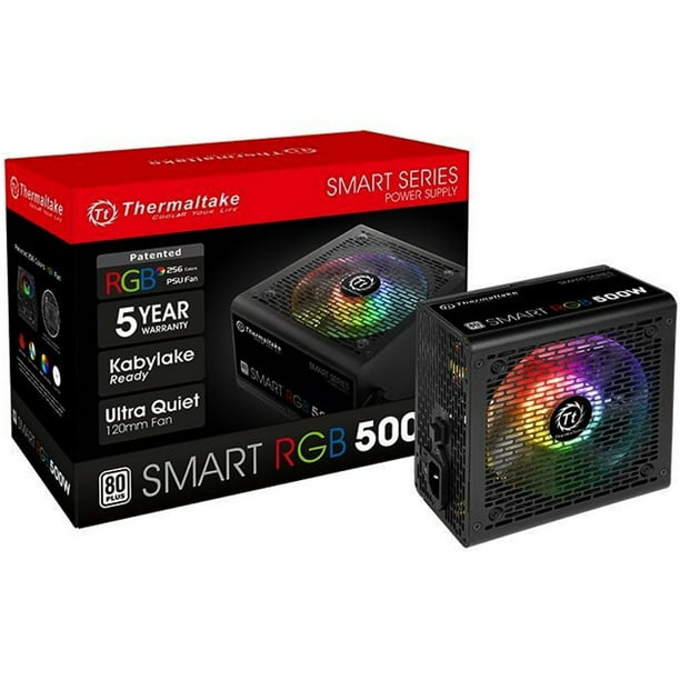 Fuente de Poder Thermaltake Smart RGB 500W, ATX, 80 Plus Certified.  Thermaltake 500W 80Plus White RGB PS-SPR-0500NHFAWU-1