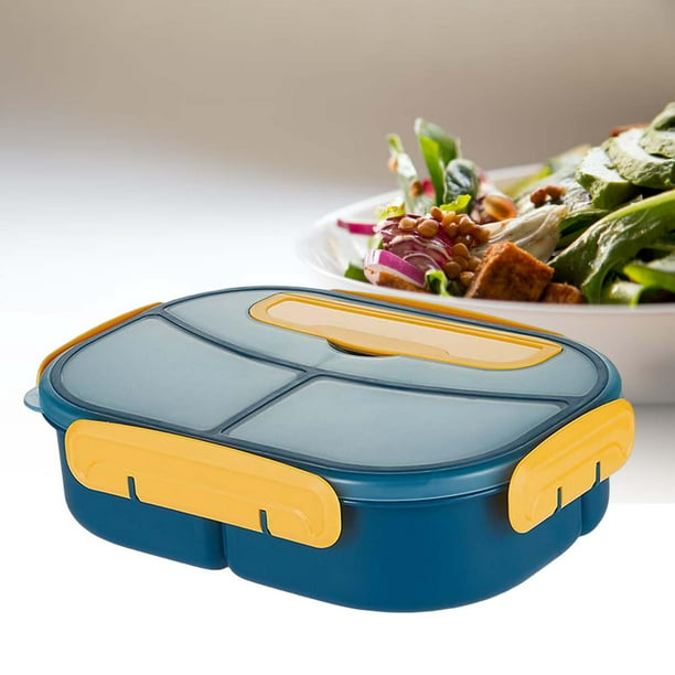  CreekView Home Emporium Contenedor plegable para alimentos –  Fiambrera Bento púrpura con 3 compartimentos y cubiertos en la tapa : Hogar  y Cocina