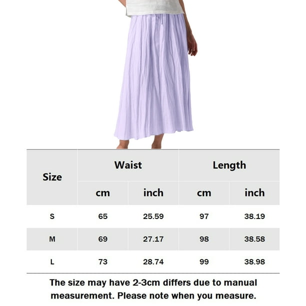Falda plisada de longitud media de verano Falda de traje de cintura alta  para mujer (Color blanco, Tamaño: L)