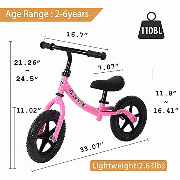 Bicicleta de equilibrio para niños, bicicleta para niños de 2, 3, 4, 5  años, bicicleta de empuje de 12 pulgadas, bicicleta de entrenamiento sin