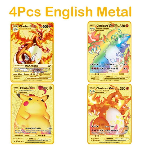 Carta Pokémon Metal Vmax Gx Español, Charizard, Pikachu Y+