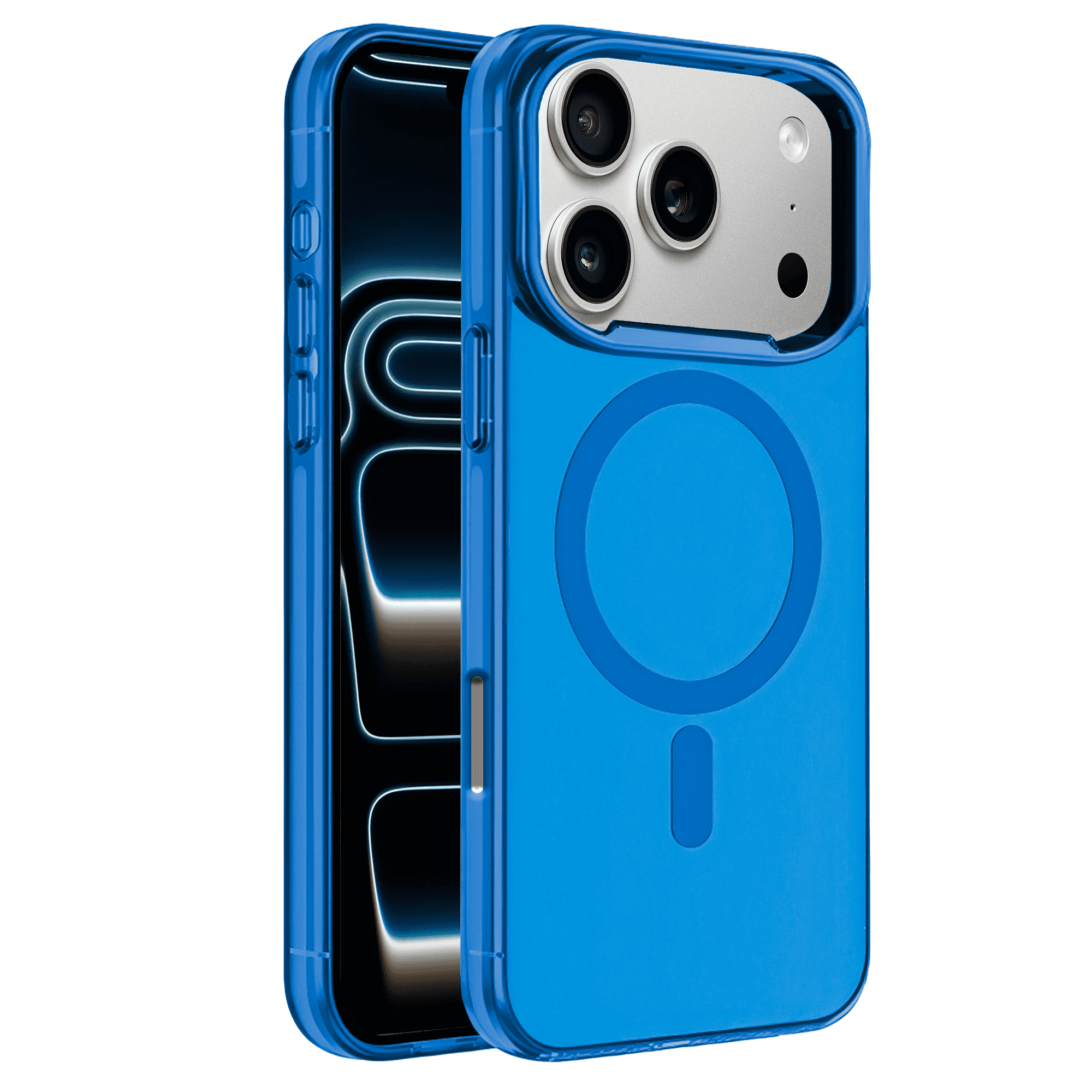 Funda case deluxe para iphone 17 pro max azul uso rudo compatible con magsafe, protección antigolpes resistente, pc + tpu, diseño elegante y duradero
