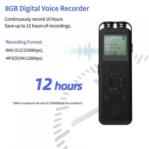  Grabadora de voz digital de 16 GB, grabadora activada