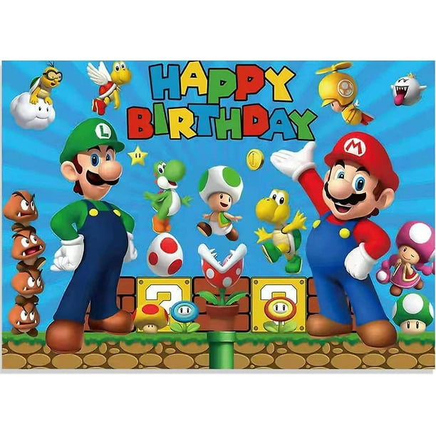 Globos Super Mario 6 años Decoracion Cumpleaños Mario 6 años Decoración  Fiesta Cumpleaños Niño Mario 6 años : : Hogar y cocina