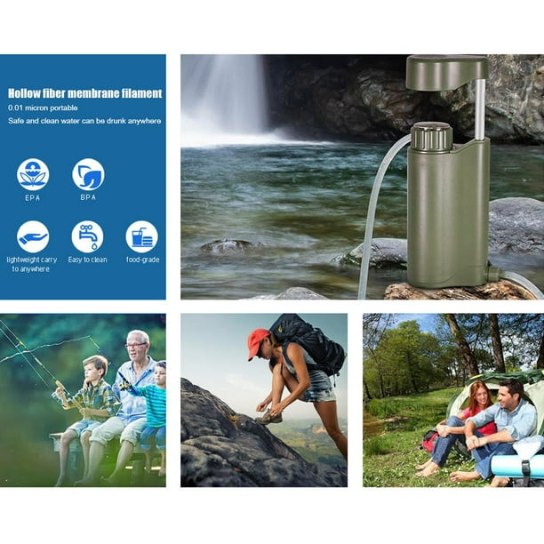 Filtración de agua al aire libre Supervivencia Filtro de agua Paja Sistema  de filtración de agua Purificador de agua para caminatas de emergencia  Camping