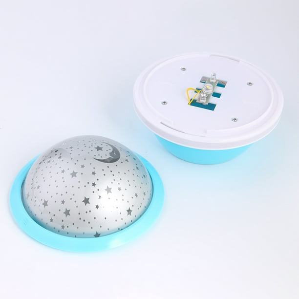 Lampara Proyector de luz LED de cielo estrellado en forma de OVNI Lámpara  de decoración nocturna para niños USB (Azul) Likrtyny Lámpara