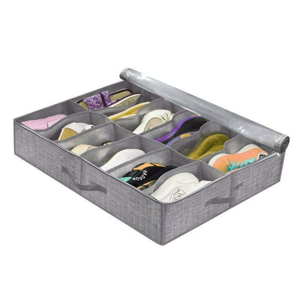 RV Paquete de 1 bolsa para guardar zapatos con ventana transparente,  organizador de zapatos para almacenamiento, 10 compartimentos, caja de  almacenamiento debajo de la cama Rojo Verde