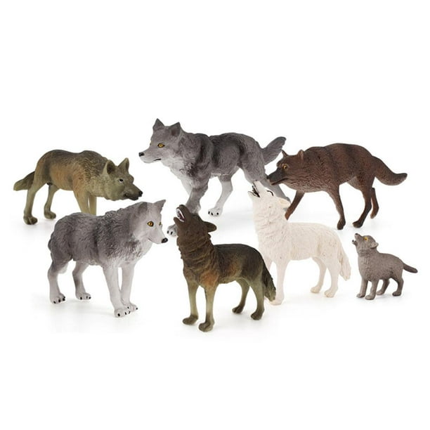 7 Piezas de Juguete de Estatuilla de , Juguete de Decoración en Miniatura  para Preescolar, Modelo de Animal de , Juego de de Hugo Estatuilla de lobo  | Bodega Aurrera en línea