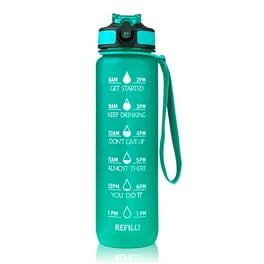 Botella De Agua Motivacional Botella Termo Deportiva 1 Litro Color  Verde-azul