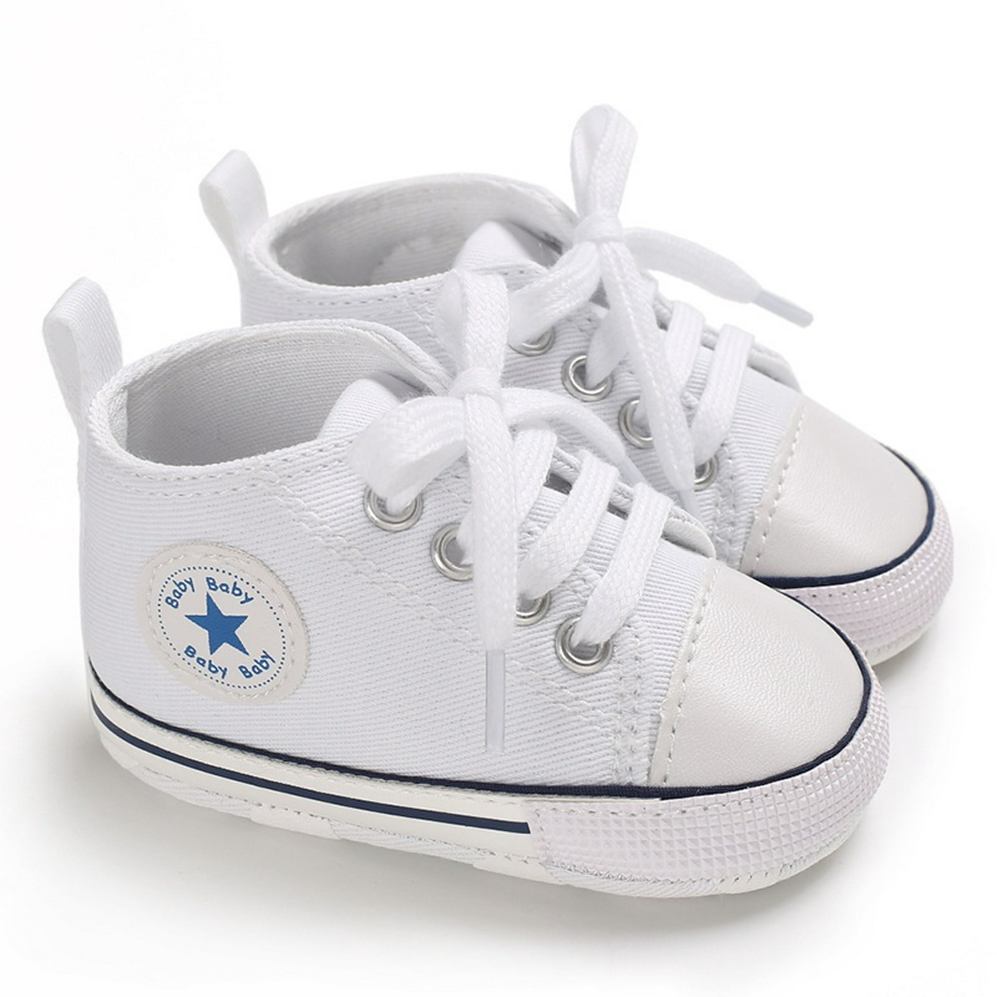 Bolsa Prewalker Zapatos Bebé recién nacido Cordones Lona Zapatos de suela  blanda (Blanco. 12 cm) Ehuebsd Nuevos Originales