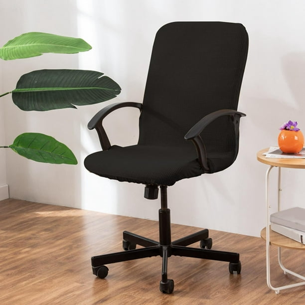Funda para silla de oficina, grande, negra, extraíble, para