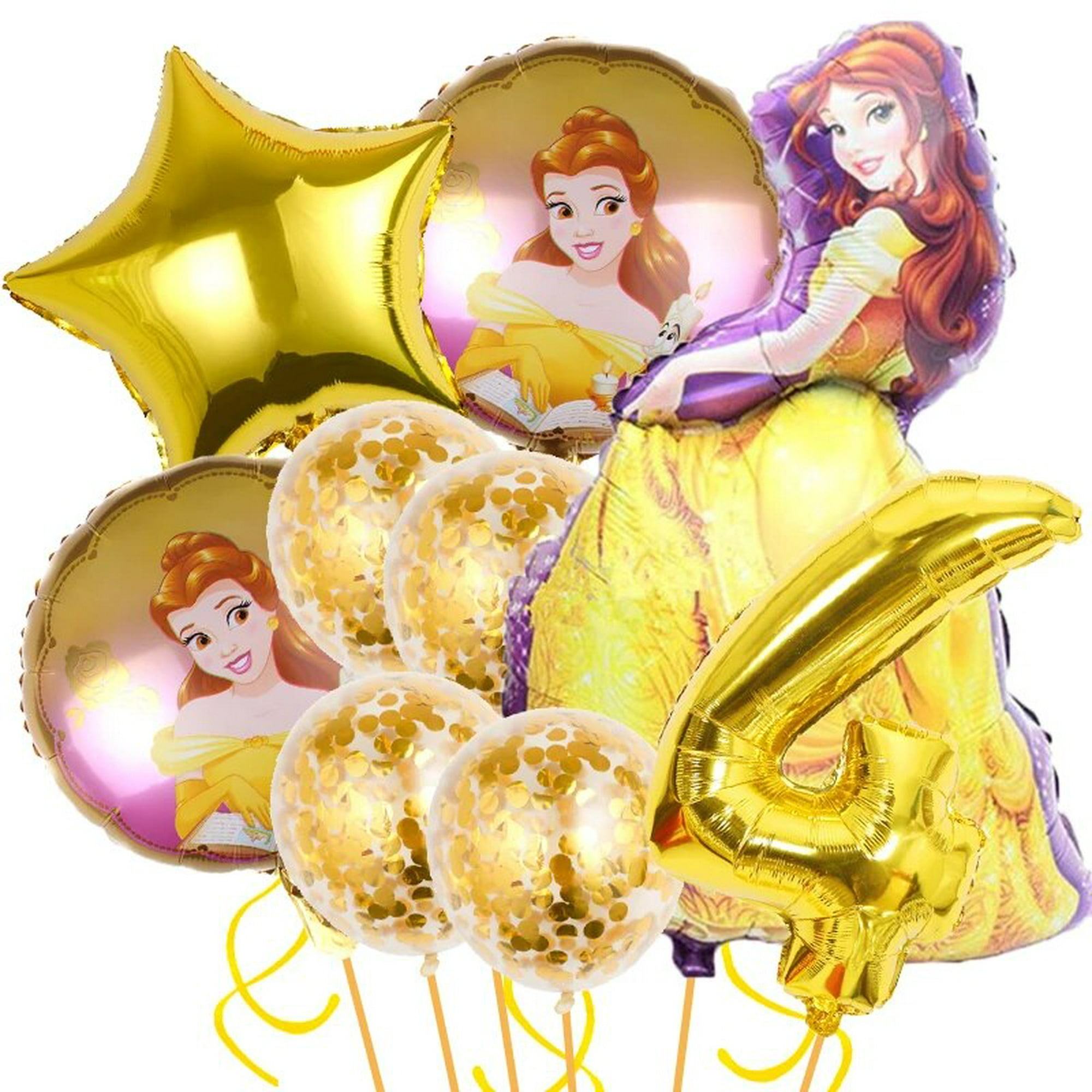 9 globos de princesa de Disney para niños, decoración temática de princesa  para cumpleaños, baby shower : Juguetes y Juegos 
