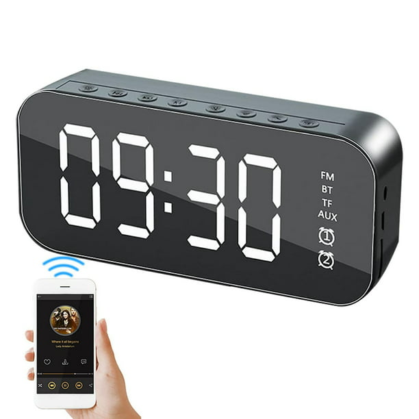 i-box Reloj despertador para dormitorios, altavoz Bluetooth, reloj  despertador con carga inalámbrica, radio despertador, radio FM, radio DAB,  2