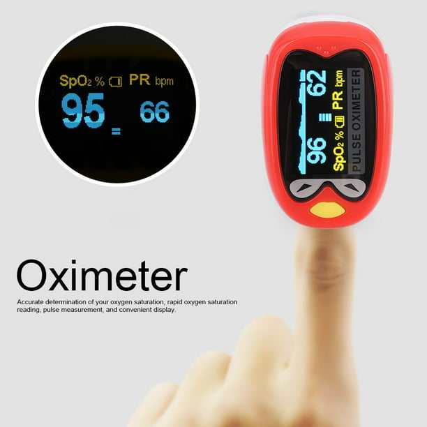 Oxímetro de pulso de la punta del dedo: saturación de oxígeno en sangre,  medidor de oxígeno compacto y liviano, bajo consumo de energía