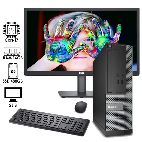 pc desktop dell optiplex intel core i7 ram 16gb ssd 480gb monitor 238