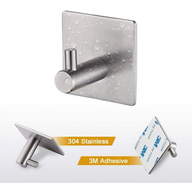 FERO - Ganchos Adhesivos Para Pared - 4 Ganchos Cuadrados Negros de  Aluminio Espacial - Colgador Adhesivo Resistente - Toallero Adhesivo Baño  Sin