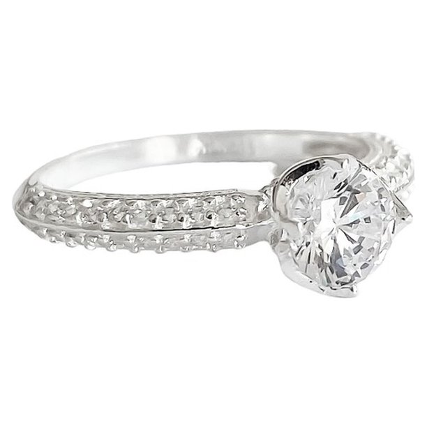 Anillo Compromiso Promesa Boda Corona Deslumbrante Plata 925 blanco 8  JOYARIS Anillo Solitaro Promesa con zirconias