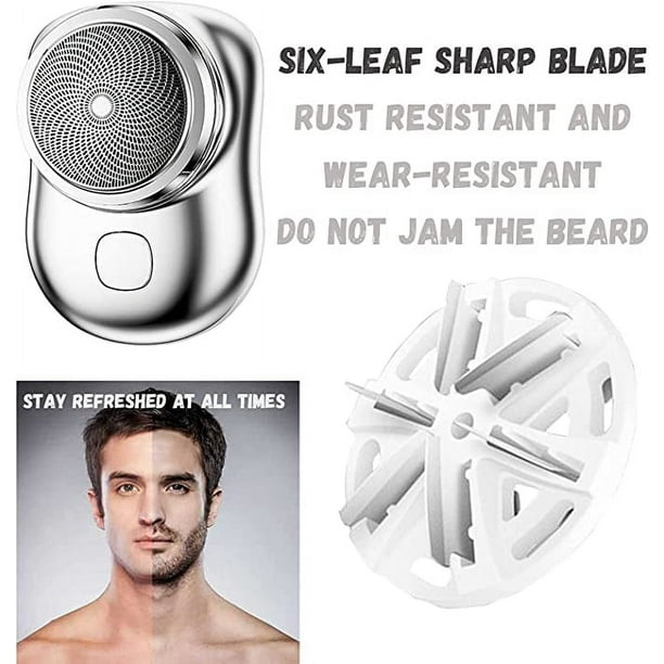 Comprar Mini Afeitadora eléctrica para hombre, afeitadora de alta gama con  carga rápida USB, recortadora de barba con cabezal lavable, máquina de afeitar  portátil para embarque de viaje