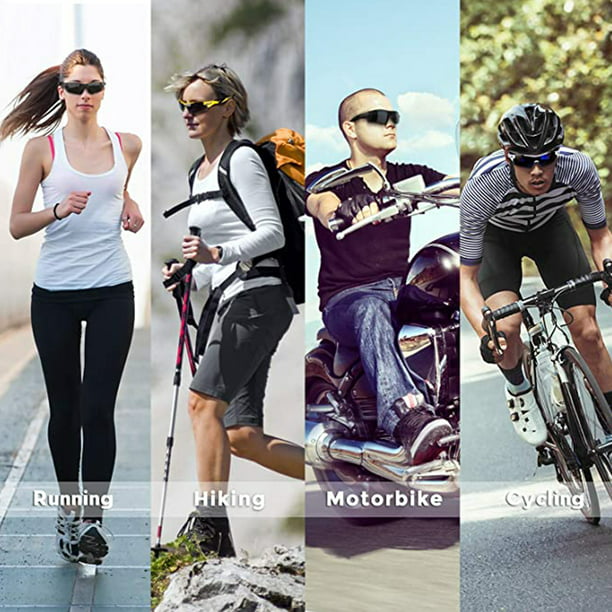 Gafas de sol deportivas polarizadas para hombres, gafas de sol para  ciclismo, con 4 lentes intercambiables, se pueden usar para hombres y  mujeres corriendo, beisbol y golf Ormromra 220825-3