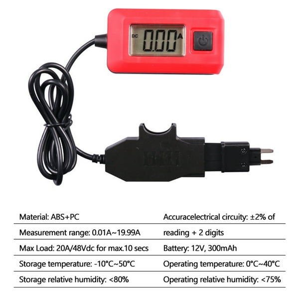 Comprobador de corriente digital para los contactos de los fusibles