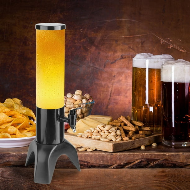 Dispensador de bebidas en torre de cerveza de 3 litros con dispensador de  bebidas de jugo LED, dispensador de bebidas frías para cocina, fiesta, bar